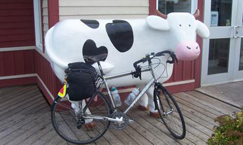 Bike and Cow statue