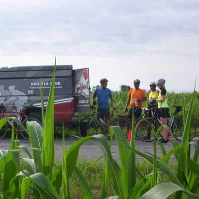 rest stop on cycle canada tour