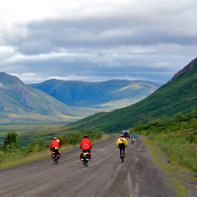 Cyclists on Dempster Highway