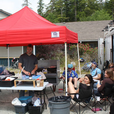 Cycle Canada Staff preparing dinner