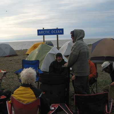 Cycle Canada Cyclists at the Arctic Ocean